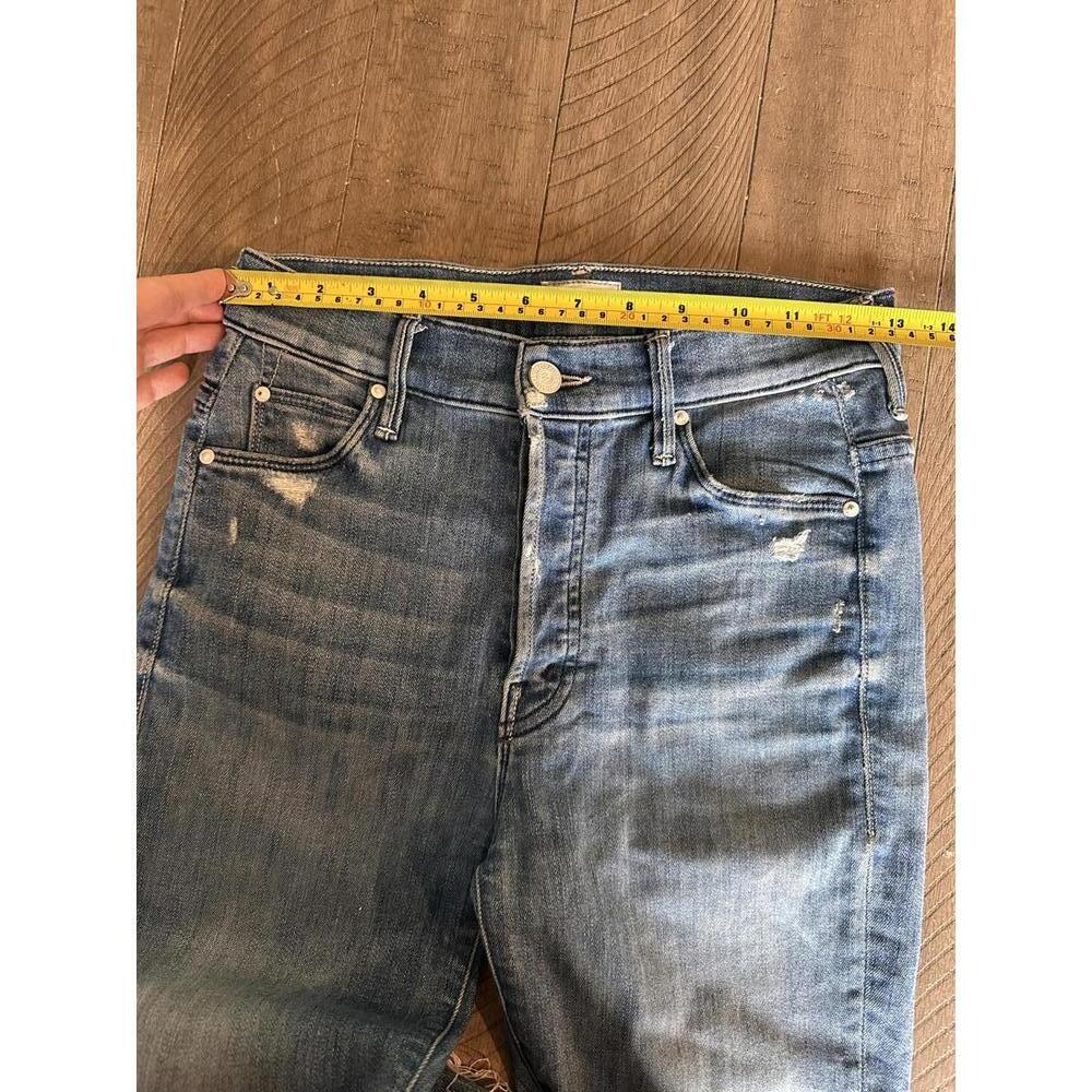 MOTHER The Stunner Ankle Fray Graffiti Girl Denim Distressed Jeans Women’s sz 24 - Picture 11 of 15